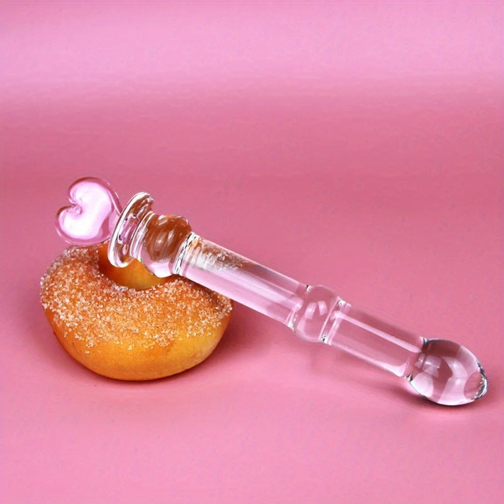 High-Grade Crystal Stars and Hearts Glass Dildo Plug