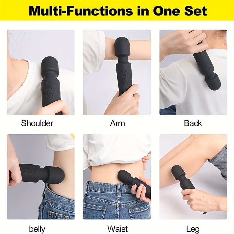 20 Vibrations Pattern Powerful Quiet Rechargeable Magic Wand Massager