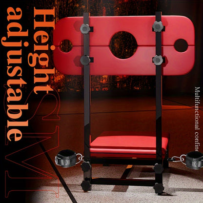 BDSM adjustable Stocks and Restraint Chair.