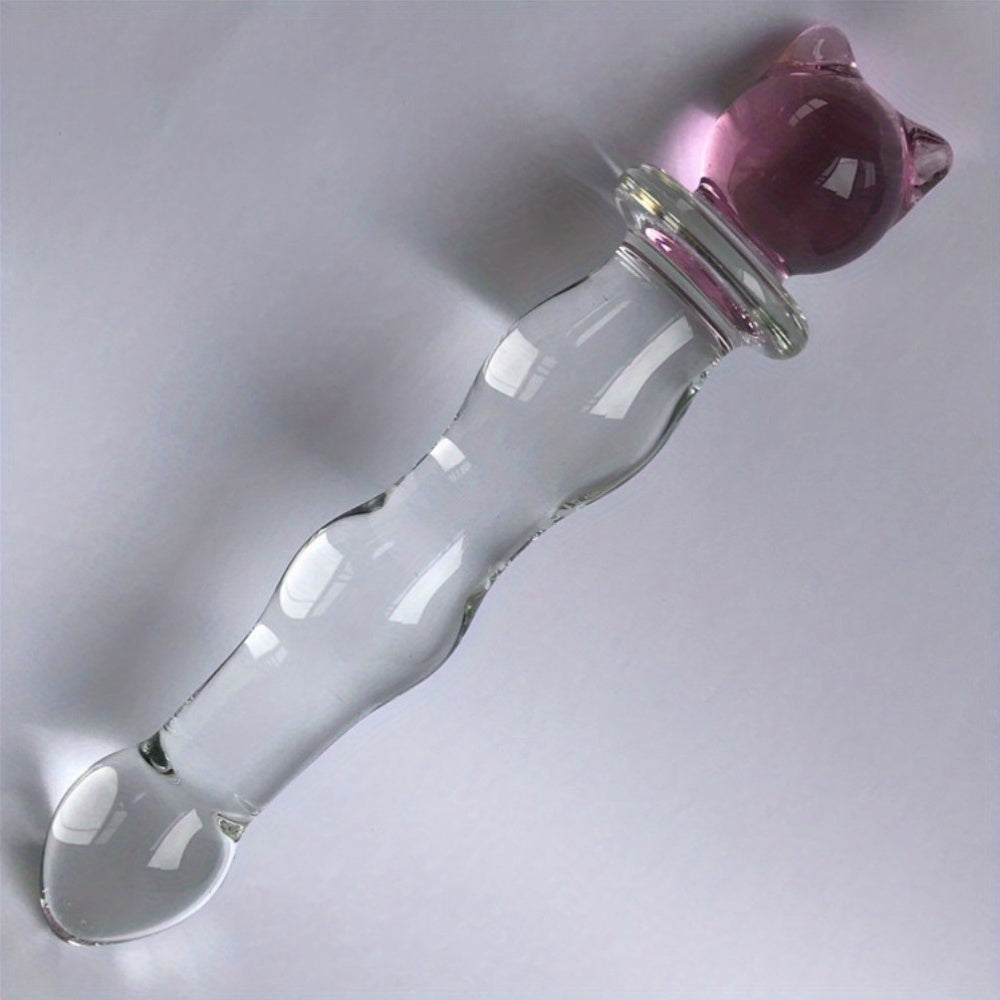 High-Grade Crystal Stars and Hearts Glass Dildo Plug