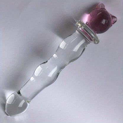 High-Grade Crystal Stars and Hearts Glass Dildo Plug