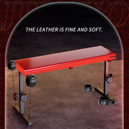 BDSM Bench with Adjustable Height, Handcuffs & Footcuffs