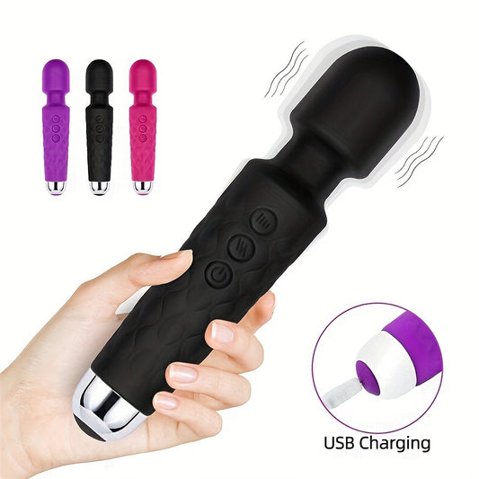 20 Vibrations Pattern Powerful Quiet Rechargeable Magic Wand Massager