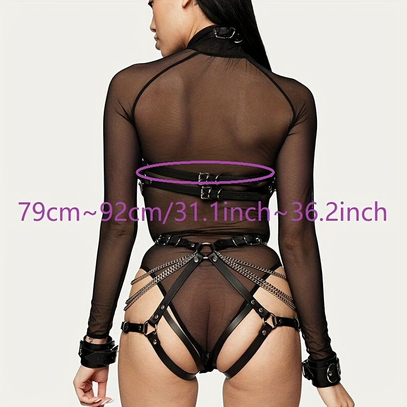 Artificial Leather Chest Waist And Thigh Restraints