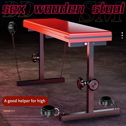 BDSM Bench with Adjustable Height, Handcuffs & Footcuffs