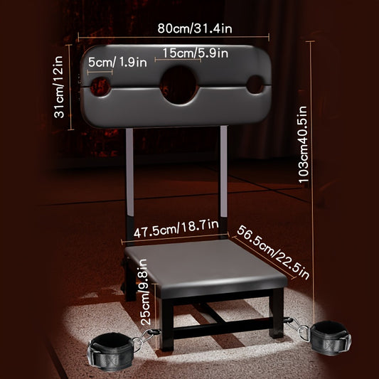 BDSM adjustable Stocks and Restraint Chair.